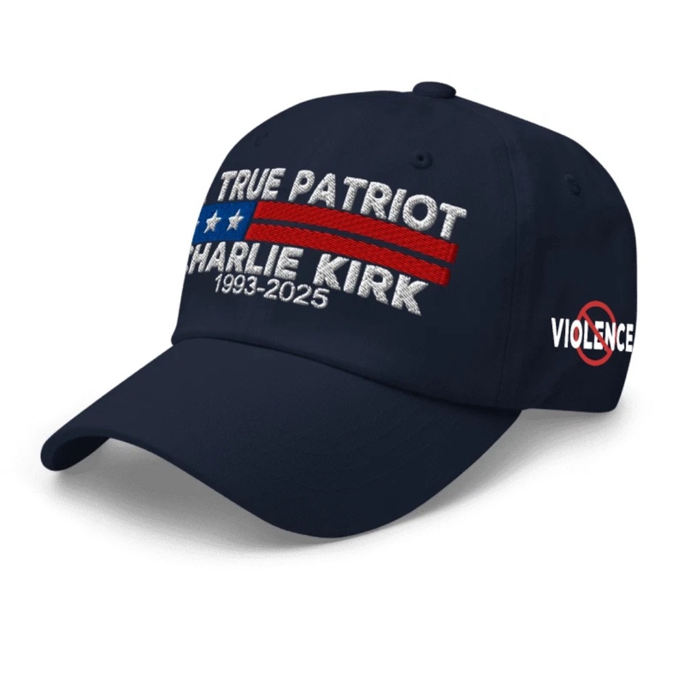 Dad Hat "True Patriot" Charlie Kirk Embroidered USA Flag - Picture 2 of 4